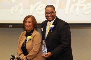 2016 Outstanding Mentor Award Winner Monna Beckford with Maurice Huey