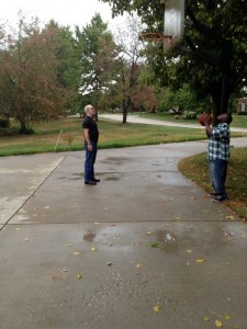 Bob and D work on basketball