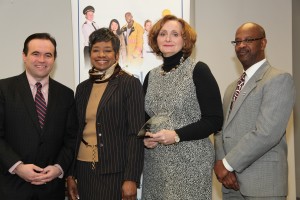 Mayor John Cranley, JCG Program Managers Judith Tucker Moore and Leta White, and SWORWIB Board Chair Kevin Powell