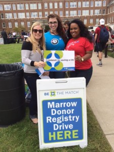 Alli Lake (center) registers bone marrow donors for the 2014 National Day of Service