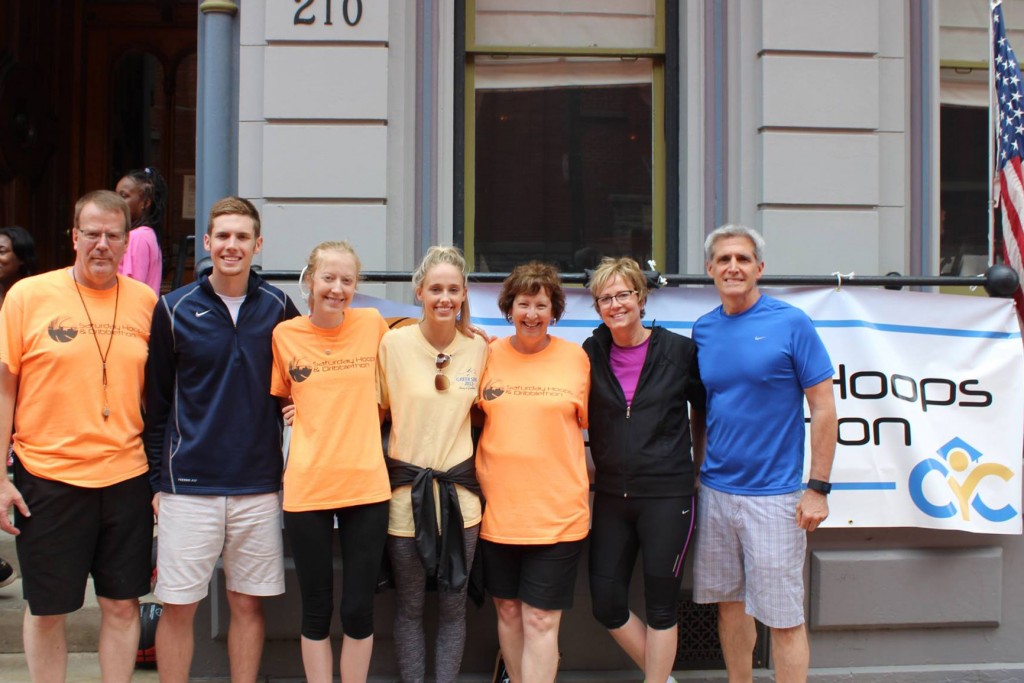 Kevin (far left) and Nacy (third from right), with the team that made the 11th Annual Dribblethon a success!